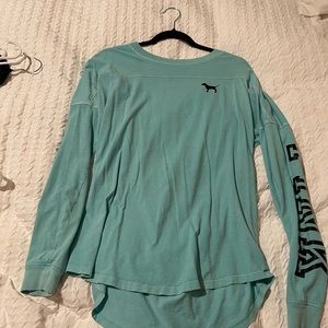 PINK long sleeve with open back.